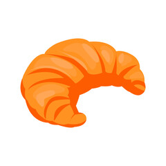 Croissant illustration in color cartoon style. Editable vector graphic design.