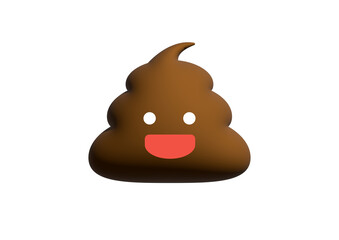 かわいい笑顔の表情をしたうんちのイメージ。ぷっくりしたアイコン。An image of a poop with a cute smiling expression. plump icon.