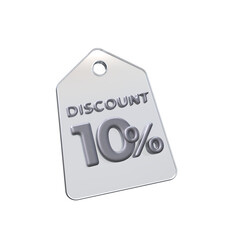discount price tag 3d render transparent background