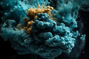 Motion color drop in water. Ink swirling in water. AI generated