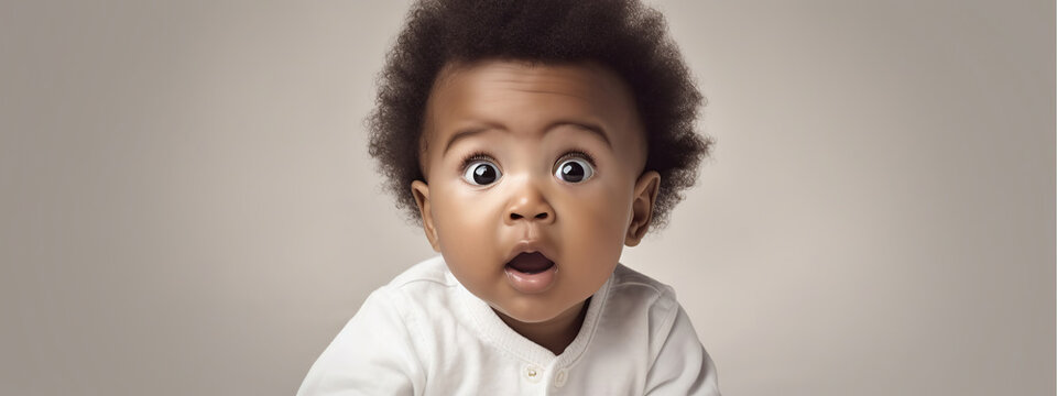 Portrait of cute little baby, generative ai.