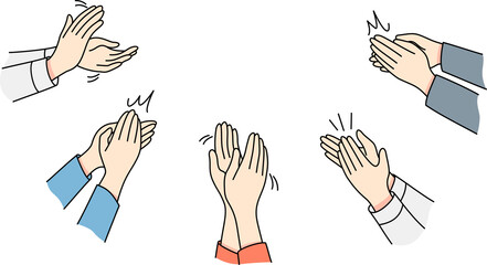 Diverse people clap hands show appreciation - obrazy, fototapety, plakaty
