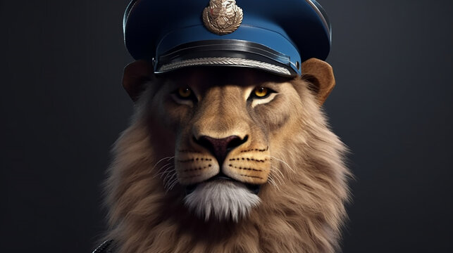 L&ouml;we als Polizist KI