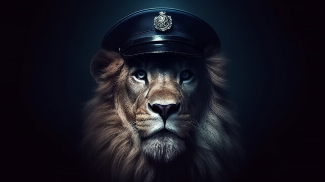 L&ouml;we als Polizist KI