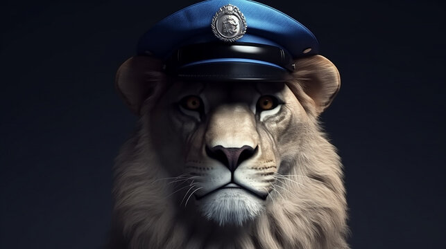 L&ouml;we als Polizist KI