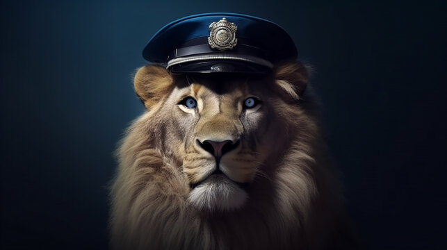 L&ouml;we als Polizist KI