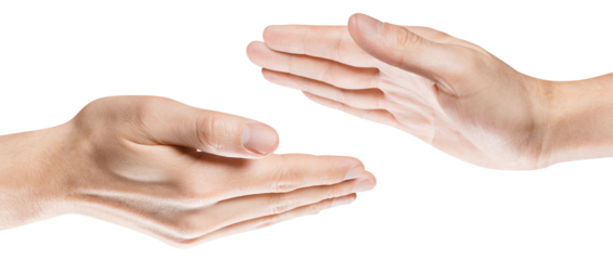 Hands greeting each other, cut out