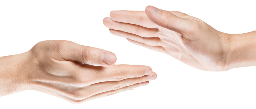 Hands greeting each other, cut out