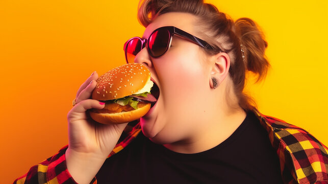 dicke Frau ist riesen Burger KI