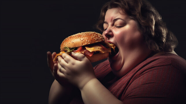 dicke Frau ist riesen Burger KI