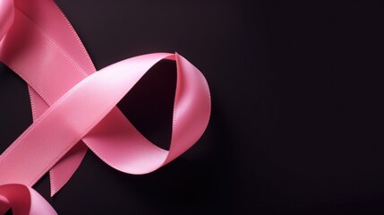 Closeup of Pink Ribbon for Breast Cancer Awareness. With Licensed Generative AI Technology Assistance.