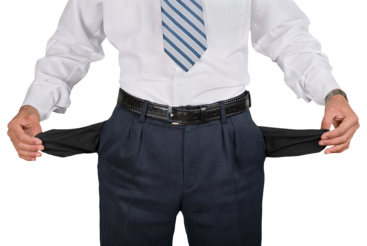 Businessman Showing Empty Pockets