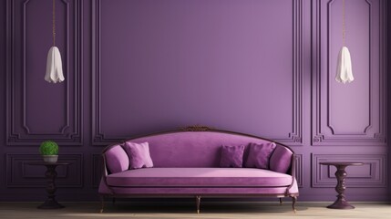  Purple Sofa created with Generative AI Technology, ai, generative