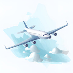 雲の上に飛ぶ飛行機 | Generative AI