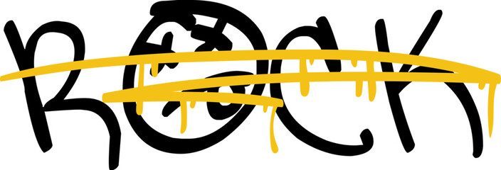 Crossed Rock Lettering Street Graffiti