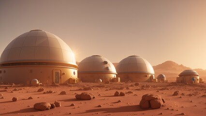 A Stunning View Of A Desert With A Lot Of Domes And Rocks AI Generative