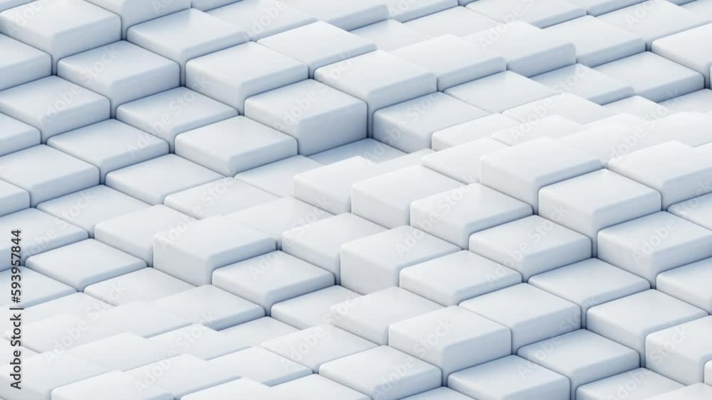 Leinwandbilder 3d rendering of abstract white geometric background. loop animation.