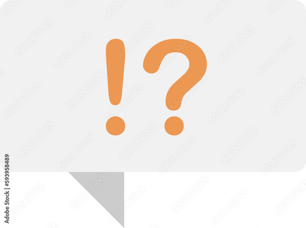 Poster speech box with exclamatory and question mark semi flat color raster object. full sized item on whit