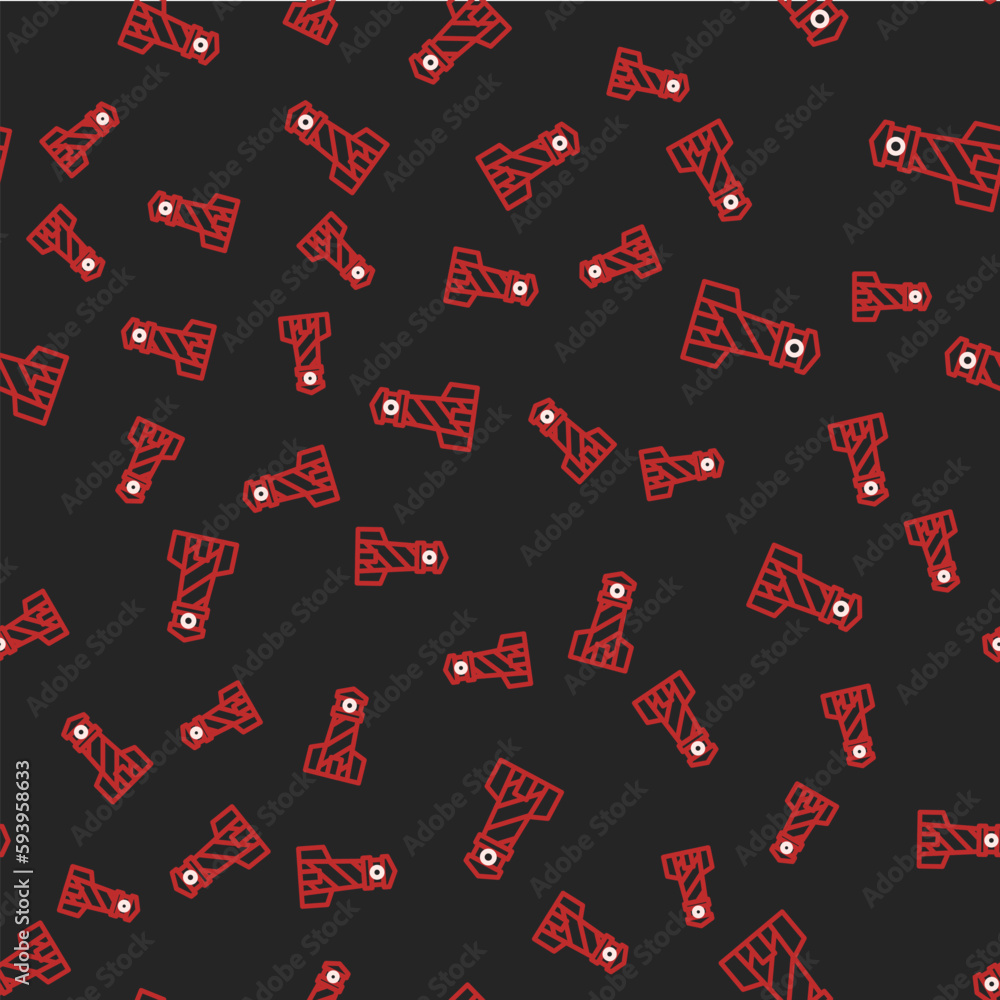 Poster line lighthouse icon isolated seamless pattern on black background. vector