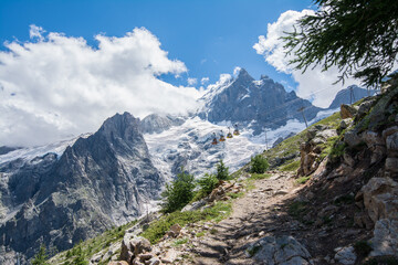 Fototapeta na wymiar View of the Glacier La Meije Écrins National Park, France, Europe. 