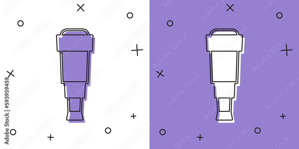 Canvas Prints Set Spyglass telescope lens icon isolated on white and purple background. Sailor spyglass. Vector