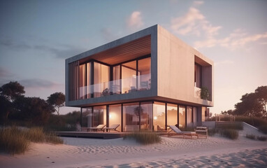 modern building at the sea