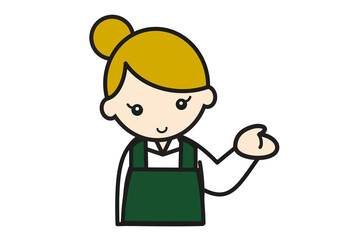 案内する店員