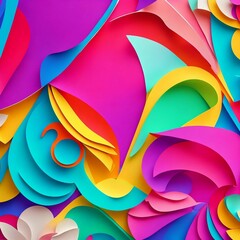 Colorful Paper art style abstract background. Generative AI