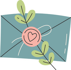 Envelope With Heart And Branch