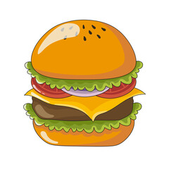 delicious beef burger illustration