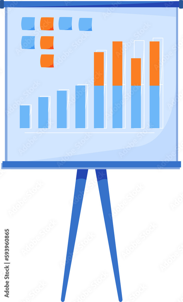 Poster professional display board with graphics semi flat color raster object. conference event. meeting ro