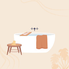 Time to Hygge card template. Mood and attitude. Comfort and cosiness. Social media post design. Flat raster color illustration for poster, web banner, ecard. Neucha font used