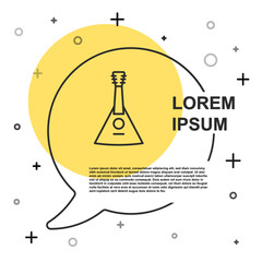 Black line Musical instrument balalaika icon isolated on white background. Random dynamic shapes. Vector