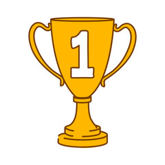 Fototapeta na wymiar Winner goblet semi flat color raster object. Full sized item on white. Champion trophy. Sport competition winner simple cartoon style illustration for web graphic design and animation