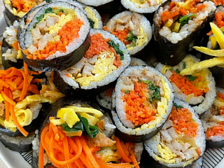 kimbap with various vegetable