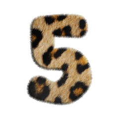 3D Fur Leopard Number Five
