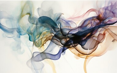 Smoke abstract watercolor illustration. Generative AI technology.