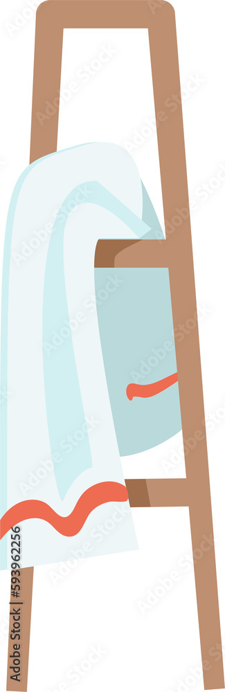 Poster towel rack semi flat color raster object. full sized item on white. wipe hands. bathroom arrangement