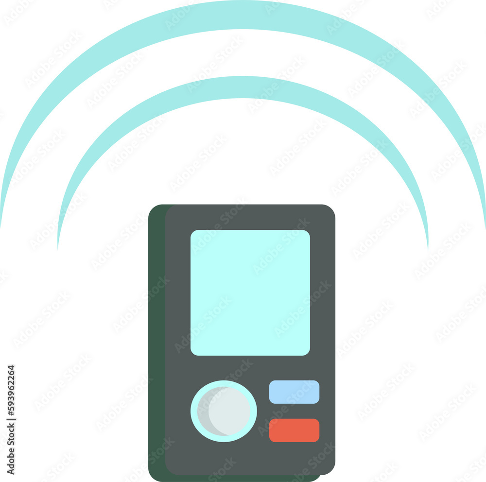 Poster home alarm semi flat color raster object. full sized item on white. electronic device. wireless hous