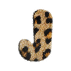 3D Fur Leopard Alphabet J