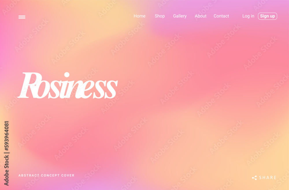 Wall mural abstract blurred pink and yellow gradient mesh background. colorful smooth. soft colored wave vector