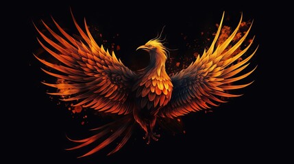 Obraz premium Phoenix fire bird. Generative AI