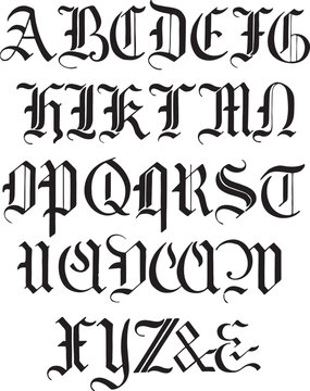 15th  16th Centuries German alphabets - ABC letters