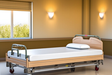Hospital bed with natural light
