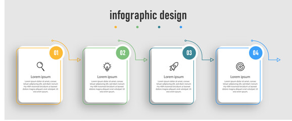 Modern infographics template. timeline with 4 steps, options. can be used for workflow diagram, info chart, web design. vector illustration. Premium Vector
