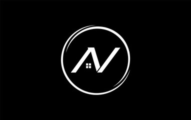 Real estate logo design circle icon and real estate symbol and flat house window circle monogram