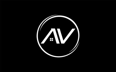 Real estate logo design circle icon and real estate symbol and flat house window circle monogram