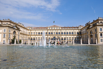 Fototapeta na wymiar Monza: view of Villa Reale (Royal Villa) is a historical building in Monza.