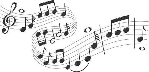 Musical Notes Flying