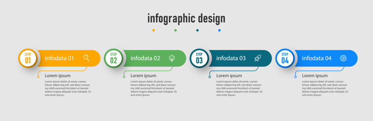 Presentation business infographic timeline template Premium Vector
